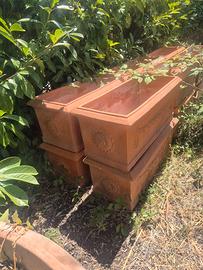 vasi rettangolari in terracotta
