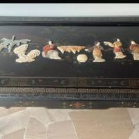 Tavolino cinese primi 900 con intarsi pietre dure