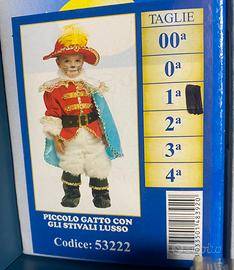 Costume carnevale gatto con gli stivali (1 anno