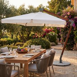 Ombrellone Giardino 3x4 m in Legno con Mantovana