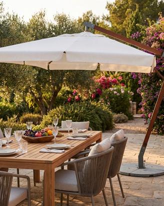 Ombrellone Giardino 3x4 m in Legno con Mantovana