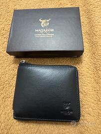 Portafoglio pelle  nero uomo Matador nuovo