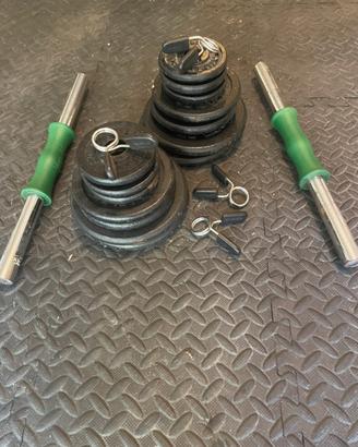 Coppia manubri regolabili Vinex+18kg pesi in ghisa