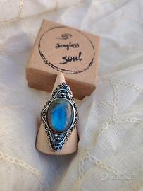 Anello con labradorite 