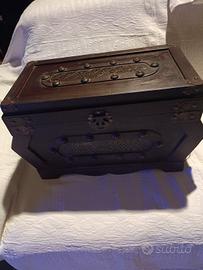 scrigno baule decorativo legno vintage 