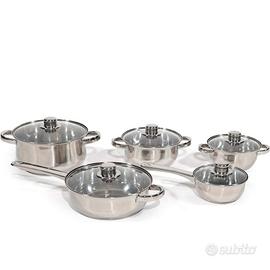 Batteria pentole in acciaio Gusto Casa