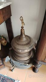 Antico braciere in ottone e rame 