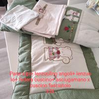 Fasciatoio e lenzuola x lettino