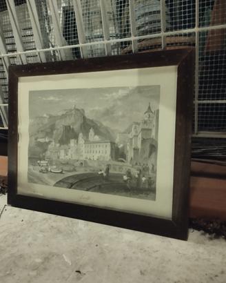 Litografia antica di Amalfi