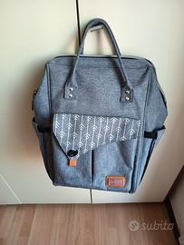 Zaino mamma multifunzione grigio – borsa fasciatoi