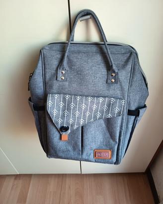 Zaino mamma multifunzione grigio – borsa fasciatoi
