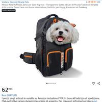 Zaino trasporto cani