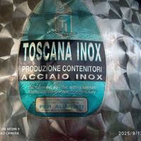 Contenitore in acciaio inox per vino e olio 200lit