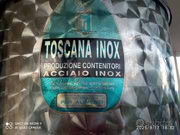 Contenitore in acciaio inox per vino e olio 200lit