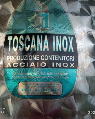 Contenitore in acciaio inox per vino e olio 200lit