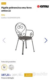 Sedia in ferro battuto