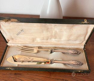 Coppia si posate da portata in argento punzonato