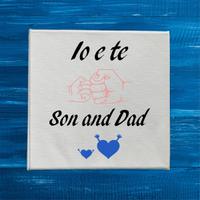 Quadretto in tela padre e  figlio