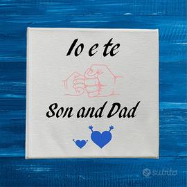 Quadretto in tela padre e  figlio