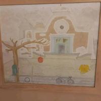 Peperone collage su tela 50 per 60 Ischia forio