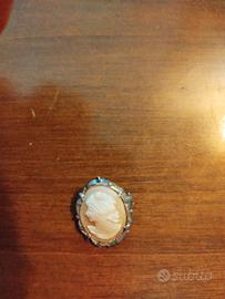 spilla cammeo piccola argento