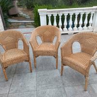  poltroncine in vimini da giardino 