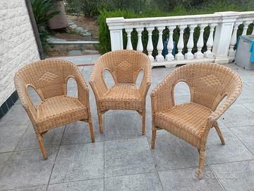  poltroncine in vimini da giardino 