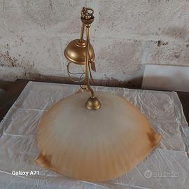 Lampadario grande vinage in vetro satinato diam.60