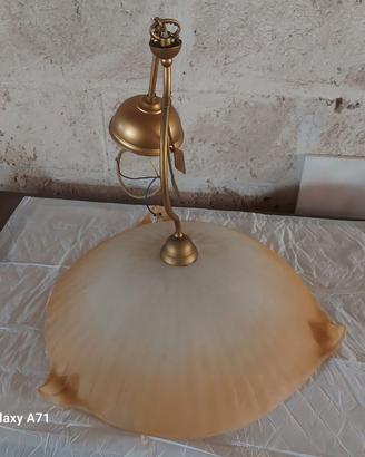Lampadario grande vinage in vetro satinato diam.60