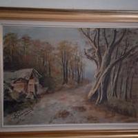 Quadro Olio tela Paesaggio Abbandonato Secomandi