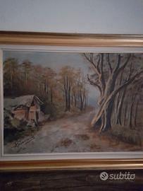 Quadro Olio tela Paesaggio Abbandonato Secomandi