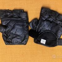 Guanti moto senza dita in pelle