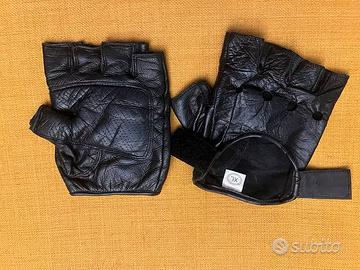 Guanti moto senza dita in pelle