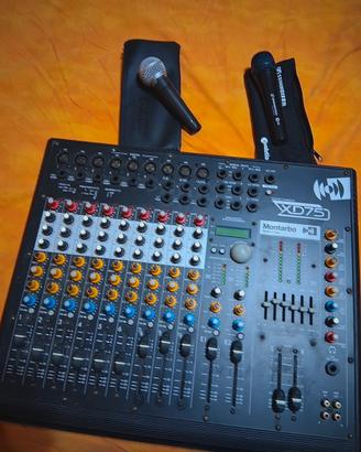 Mixer Montarbo XD75 con 2 microfoni (1 sennheiser)