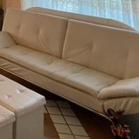 Divano letto apribile ecopelle bianco