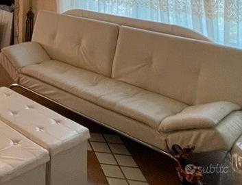 Divano letto apribile ecopelle bianco