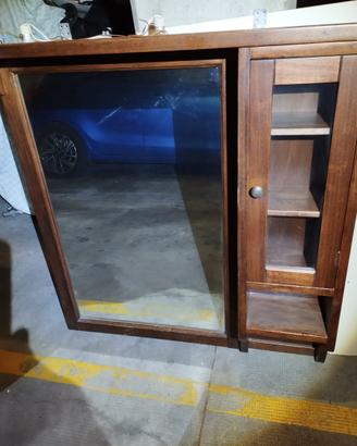 Specchiera in vero legno + angoliera gemella