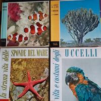 Quattro libri PESCI TROPICI UCCELLI SPONDE MARE