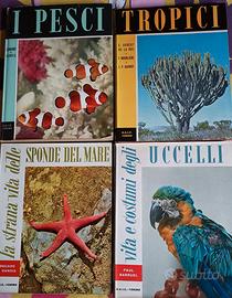 Quattro libri PESCI TROPICI UCCELLI SPONDE MARE