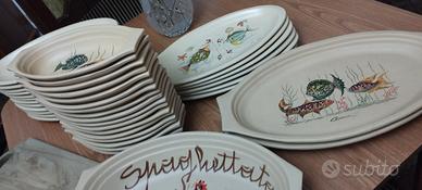 set tavola vintage x pesce x 17 persone 