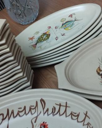 set tavola vintage x pesce x 17 persone 