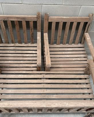 Set da giardino in legno massello - panca + sedie