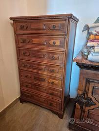 Settimino cassettiera in legno 7 cassetti