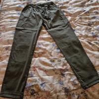 pantalone donna estivo, verde militare 