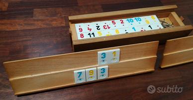 Gioco anni 60 scatola legno tipo domino