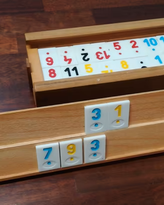 Gioco anni 60 scatola legno tipo domino