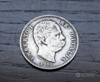 ARGENTO _ 1 lira 1900 ITALIA REGNO NC