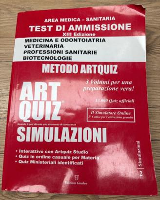 Libro artquiz per test di ammissione med-odo-vet