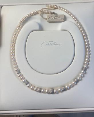 Collier perle e oro bianco