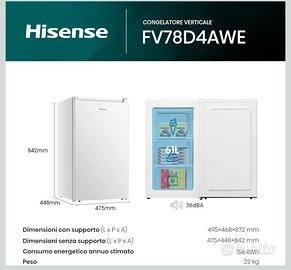 Congelatore verticale Hisense FV78D4AWE

